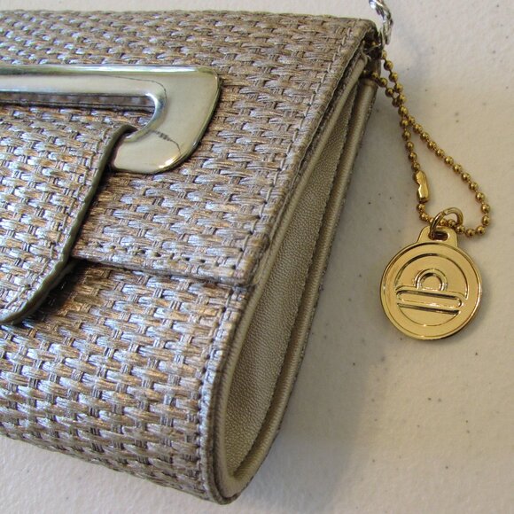 Big Buddha Woven Tan/Gold Clutch Bag - Like New - 12"x4.5" - Picture 11 of 16